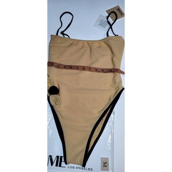 SAME LOS ANGELES One Piece Swimsuit Womens Color Beige Sz Medium Flower Beige - Picture 8 of 10